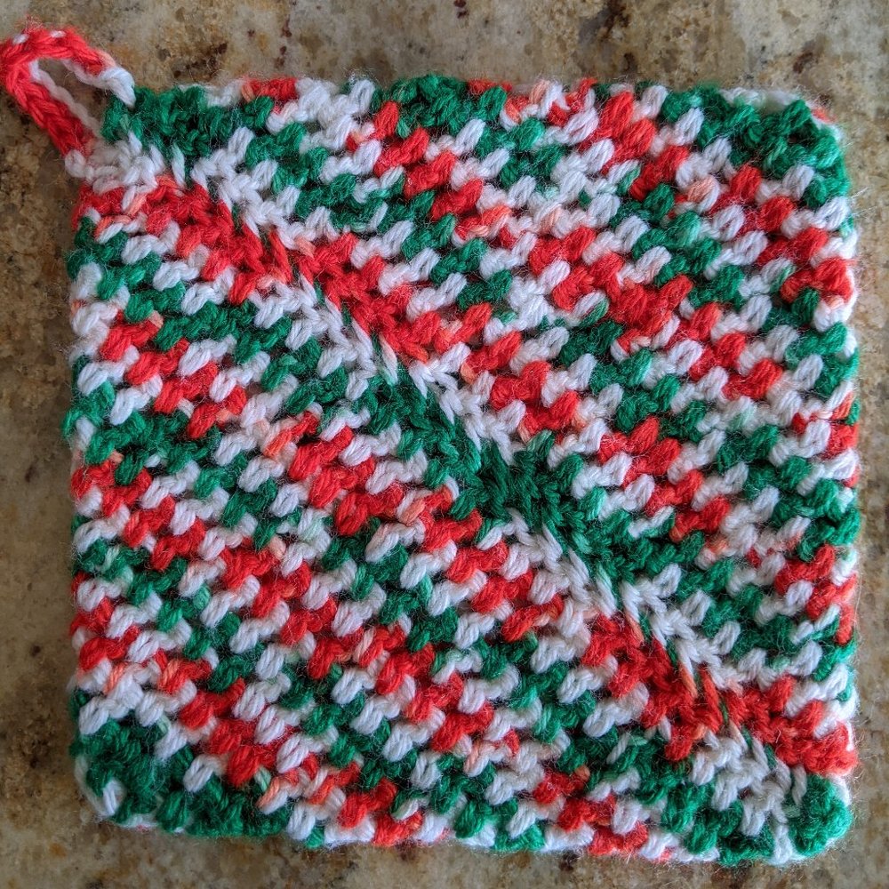 Knit trivet or pot holder
